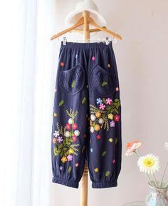 Embroidery Business, Western Stuff, Hand Painted Clothing, Baby Garments, Kids Fashion Dress, Pants Women Fashion, Trouser Style, Hand Embroidery Designs, Sewing Dresses