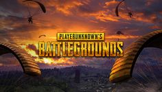 the logo for player unknown's battlegroundss, with parachutes in the sky