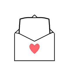 an envelope with a heart in it