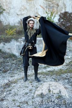 Cloak Black Long Sleeve Cape For Larp, Black Elvish Cape For Larp, Elvish Outerwear For Larp And Medieval Festivals, Black Elven Medieval Dress For Costume Party, Black Elven Medieval Dress For Festivals, Black Elven Medieval Dress For Larp, Black Elven Medieval Dress For Medieval Festivals, Black Outerwear For Larp And Medieval Festivals, Elven Outerwear For Medieval Festivals