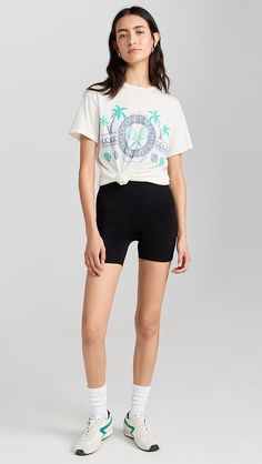 Original Retro Brand Coconut Beach Tennis Club Tee | Shopbop Beach Tops With Built-in Shorts And Short Sleeves, Casual Sports Top Short Length, Casual Sports Top With Short Length, Casual Short Sports Top, Athleisure Short Sleeve Tops For Vacation, Summer Graphic Print Short Length Tops, Athleisure Short Sleeve Beach Tops, Graphic Print Short Sleeve Activewear For Summer, Athleisure Crew Neck Tops For Surfing