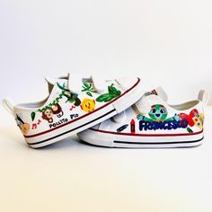 **Custom Hand-Painted Converse - Personalize Your Favorite Kicks** Transform your Converse into a work of art with a custom hand-painted design featuring all your favorite things! These iconic shoes become a unique expression of your personality, carefully crafted to reflect your individual style. **Features - **Hand-Painted Design Each pair of Converse is expertly hand-painted with high-quality, durable fabric paints that ensure your design remains vibrant and fresh through every wear. - **Comp Artistic Hand Painted Custom Sneakers, Artsy Hand Painted White Custom Sneakers, Artistic Customizable Sneakers With Round Toe, Artistic Customizable Sneakers, Painted Converse, Iconic Shoes, Custom Made Shoes, Custom Converse, Sneakers Athletic