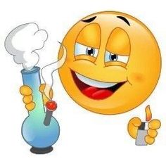 an emoticive smiley face holding a test tube and pointing at something in it