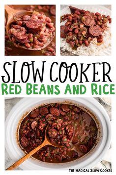 slow cooker red beans and rice with text overlay