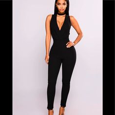 Was Purchased As A Gift Idea. Never Worn. No Rips, Stains, Holes, Etc Questions? Leave A Comment Below! Chic Black Overall Jumpsuit, Black V-neck Jumpsuit For Club, Elegant V-neck Jumpsuits And Rompers For Club, Black Overalls For Date Night, Black V-neck Bodysuit For Date Night, Black Overalls For Party, Stretch High Waist Jumpsuits And Rompers For Date Night, Chic Black Bodysuit For Going Out, Chic Stretch Jumpsuits And Rompers For Night Out