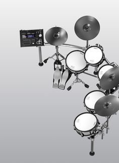 an electronic drum set is shown in this image