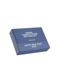 a blue box with the words happy new year written on it and an envelope in front