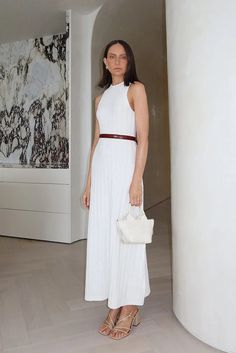 Wide Ribbed Knitted Maxi Dress Offwhite | NA-KD Chic Evening Ribbed Maxi Dress, Chic Evening Maxi Dress With Ribbed Details, Spring White Ribbed Maxi Dress, White Ribbed Maxi Dress For Spring, Knitted Maxi Dress, Maxi Knit Dress, A Button, Na Kd, Rib Knit