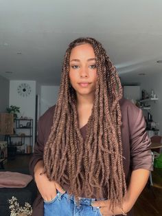 Fluffy Twists Braids, Brown Marley Twists, Mini Twists Natural Hair, Jumbo Twists, Hairstyles Diy, Passion Twists, Curly Crochet Hair Styles