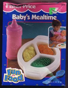 the baby's mealtime toy is in its box