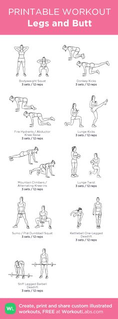 the printable workout guide for women and men is shown with instructions to do it