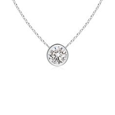 This bezel-set pendant necklace, crafted in 18k white gold, is a perfect mix of extravagance and simplicity. The solitaire diamond pendant is attached to the chain by the loops. Cut in a classic round shape, the diamond shines with unmatched brilliance. Choose from different stone qualities (K, I3, I-J, I1-I2, H, SI2, GH VS) and multiple total carat weight options. Solitaire Diamond Pendant, Solitaire Necklace, Solitaire Pendant Necklace, Diamond Solitaire Necklace, Solitaire Necklaces, Solitaire Diamond, Solitaire Pendant, Diamond Pendant Necklace, Diamond Solitaire