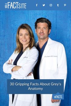 a man and woman in white lab coats posing for the camera with their arms crossed