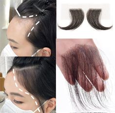 A Pair of Fine Human Hair Traceless Baby Hair Loss Cover Hairline for Women 6"     Base Size: Shape A, Shape B Color: Natural Black. Hair Length: 6" Base Material: Hand tied Base. Hair Material: 100% Fine Human Hair. Workmanship: Lace base,Fine hand work, realistic,light, breathable and comfortable. Functions: Forehead hair loss supply. How To Fix: Tapes/glue on.  Density:  100%. Characteristic: Realistic, Traceless, Free Part, Fine Breathability, Light and Comfortable, Long Lifetime.   PaymentD Fine Hair Tips, Hair Length, Baby Hair, Fine Hair, Hair Hacks, Hair Pieces, Hair Lengths, Human Hair, Wigs