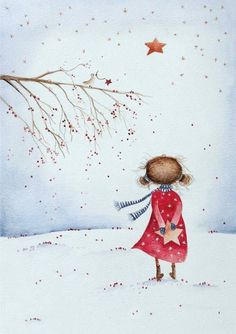 심플한 그림, Winter Illustration, Christmas Card Art, Watercolor Christmas Cards, Art Et Illustration, Christmas Drawing, Winter Art, Art And Illustration, Christmas Paintings