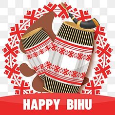 happy bhuj holiday card with an image of a teddy bear holding a drum