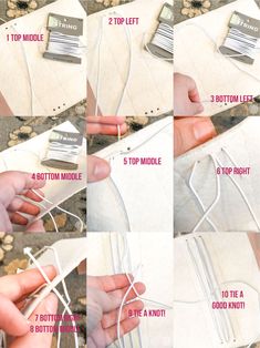 instructions to make an origami doll with paper and string for the headbands