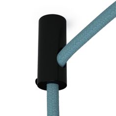 a close up of a black and blue cable