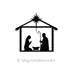 a nativity scene with the birth of jesus and baby jesus in a manger