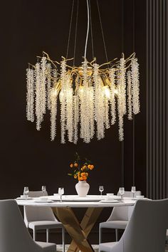 Transform any room into a luxurious and enchanting space with the exquisite Wisteria Flower Golden Branch Crystal Chandelier. Crafted with finely designed pistils adorned with dazzling crystals, this chandelier adds a touch of glamour and sophistication to any space. Its delicate design and sparkling features will surely elevate the aesthetic of your home. Please note: Your payment does not include customs duties, local taxes, or any other import costs. If you have any questions about our produc Wisteria Flower, Staircase Lighting, B 17, Flower Crystal, Chandelier Floor Lamp, Delicate Design, Ceiling Chandelier, Chandelier Ceiling Lights, Lamps Ceiling