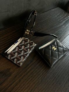 black wallet aesthetic goyard wallet chanel wallet card holder aesthetic Goyard Card Holder, Goyard Wallet, Cute Wallets, Luxury Lifestyle Dreams