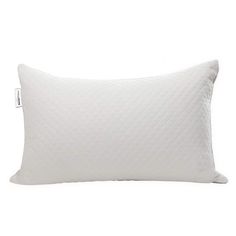 the pillow is made from white quilting and has a zippered closure on it