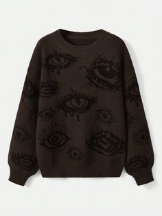 Multicolor Casual Collar manga larga Lana Peinada Gráfico Pullovers Embellished Elástico Ligero Goth Sweaters, Graphic Sweaters, Estilo Hip Hop, Women Sweaters, Sweatshirts Pattern, Grunge Punk, Oversized Pullover, Comfy Sweaters