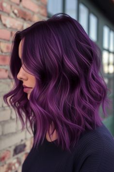 70+ Gorgeous Hair Color Trends For 2024 Purple Shag Haircut, Magenta Hair Colors, Long Sleek Hair, Fantasy Hair Color, Purple Balayage, 2024 Hair Color, Magenta Hair, Best Hair Dye, Colourful Hair