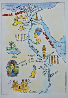 a drawing of an ancient egypt map