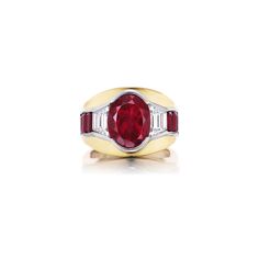 Ruby Baguette HeritageAnne Baker Luxury Ruby Ring With Diamond Baguette Cut, Luxury Diamond Ruby Ring With Baguette Cut, Luxury Ruby Ring With Baguette Cut, Luxury Ruby Baguette Cut Ring, Luxury Baguette-cut Ruby Ring In Yellow Gold, Luxury Ruby Ring With Baguette Cut Center Stone, Elegant Ruby Ring With Baguette Diamonds For Formal Events, Elegant Ruby Ring With Baguette Diamonds For Formal Occasions, Formal Ruby Ring With Baguette Diamonds