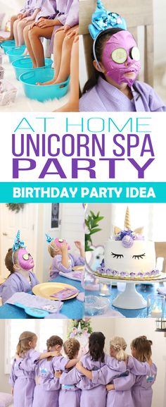 the unicorn spa party is going on