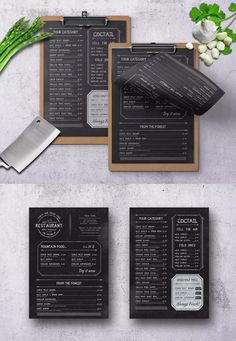 the menu is laid out and ready to be used as a mockup for an event