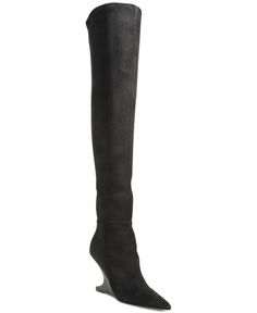 in stock Elegant Over-the-knee Boots For Night Out, Elegant Over-the-knee Heeled Boots For Spring, Chic Fitted Boots For Cocktail, Chic Fitted Cocktail Boots, Chic Cocktail Boots, Black Fitted Knee-high Boots, Fitted Knee-high Heeled Boots For Evening, Elegant Over-the-knee Boots For Spring, Sleek Fitted Black Knee-high Boots