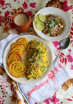 the meal is prepared and ready to be eaten on the table for two or four people