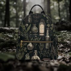 Dark Academia Vegan Leather Bag Backpack Cottagecore Cute Witchy Bag Vegan Leather Hand Bag Goth Bag Hippies Boho Gift Goblincore Aesthetic Introducing our enchanting Mushroom Print Cottagecore Backpack - a whimsical blend of nature-inspired charm and functional design. Immerse yourself in the magic of the forest with this carefully crafted backpack, adorned with an intricate mushroom print that captures the essence of cottagecore living. Made from durable and eco-friendly materials, this backpa Gothic Standard Backpack For Travel, Gothic Style Standard Backpack For Travel, Gothic Standard Backpack For Everyday Use, Gothic School Backpack, Gothic Standard Backpack For School, Gothic Style School Backpack, Cottagecore Backpack, Goth Bag, Cottagecore Witch