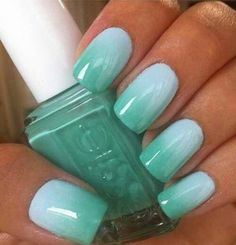 Mint Ideas, Ombre Nail Art Designs, Mint Nails, Unghie Sfumate, Green Nail, Nail Art Ombre, Ideas Nails, Nail Nail