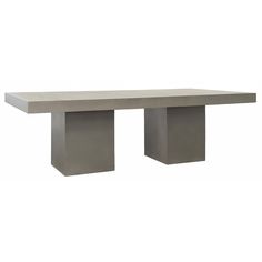 a concrete table with two square bases on each end and one rectangular base at the top