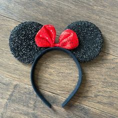 Headband. Fits Toddler And Adults. Never Used Headband Fits, Kids Costumes, New Color, Black Red, Minnie Mouse, Kids Shop, Black And Red, Sparkle, Brand New