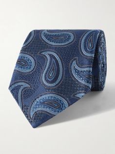 Etro's Italian-made silk tie is jacquard-woven with an oversized version of the house's signature paisley motif against a textured background. The shades of blue will make a nice complement to any neutral suiting. Nike Summer Shoes, Tom Ford Bag, Paisley Motif, Tie For Men, Luxury Sneakers, Wardrobe Edit, Stylish Watches, Driving Shoes, Classic Sneakers