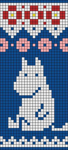 a cross stitch pattern with an image of a cat