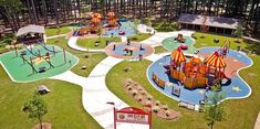 an aerial view of a children's play area