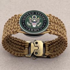 US Army paracord bracelet for veteran soldier, boot camp graduation gift, Army Ranger, proud Army mom, military retirement jewelry by SoulFocusParacord on Etsy Army Bracelets, Boot Camp Graduation Gifts, Proud Army Mom, Boot Camp Graduation, Army Ranger, Paracord Armband, Military Retirement, Army Colors, Army Gifts