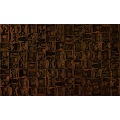 a wooden wall with many different shapes and sizes