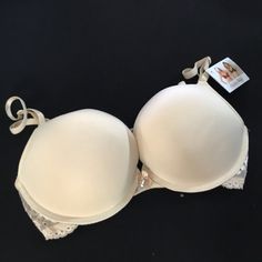 Brand New With Tags Push Up Bra. Size 34c Cream Push-up Bra With Built-in Support, Beige Push-up Bra With Lined Body, White Push-up Bra For Party, Blue Lace Bra, White Lace Bra, Pink Lace Bra, Nude Bra, Black Lace Bra, Unlined Bra