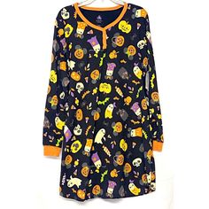 Mickey Mouse Treats Halloween Nightgown Night Shirt Night Gown Disney Store L - May Fit An Adult Xs Or Small - See Measurements To Determine. Underarm To Underarm: Approx. 22.5" Shoulder To Hem: Approx. 36" Store Pajamas, Mickey Mouse Treats, Treats Halloween, Night Gowns, Halloween Pajamas, Nightgowns, Kids Pajamas, Night Shirt, Pajama Sets