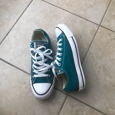 Teal Converse, Converse Style Women, Converse Classic, Custom Converse, Stunning Shoes