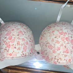 Such A Pretty Bra!! Lightly Padded Cups; Pale Pinks And Corals And Tanssize Says 36c But Fits More Like A 34 C Feminine Full Coverage Bra For Spring, Feminine Full Coverage Spring Bra, Spring Full Coverage Partially Lined Bra, Spring Bra With Lined Body, Spring Lined Bra, Spring Push-up Bra, Spring Push-up Bra With Padded Cups, Spring Padded Full Coverage Bra, Spring Full Coverage Bra With Padded Cups