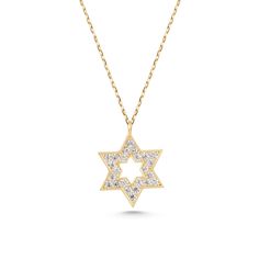 The Star of David was created to protect you in every way and symbolizes God's power and protection. Meanwhile, a touch of elegance will not go unnoticed. Love your loved ones any day with a small 14K gold Star of David necklace. DETAIL * Made to order. * 100% 14K Solid Gold * Gold Color Selection: Yellow Gold, Rose Gold, White Gold * Pendant Lamp Height: 15 mm / 0.59 inch * Pendant Width: 12 mm / 0.47 inch * Length: 14", 16", 18", 20" (I have a little note in the photos that may help you.) * Ready to Ship in 1-3 Business Days * 100% sourced from the USA * Free Express International Shipping * Free returns within 14 days from order date A B O U T ∙ U S * All customization is done by hand. Because it's better this way. * 100% Ethically Sourced, USA raw materials * Our beautiful packaging wa 14k White Gold Star Of David Necklace, Luxury Star Of David Necklace For Anniversary, White Gold Star Of David Spiritual Jewelry, Spiritual White Gold Star Of David Jewelry, 14k Gold Celestial Star Of David Jewelry, Spiritual Star Of David White Gold Jewelry, Sterling Silver Star Of David Fine Jewelry Necklace, Spiritual Yellow Gold Necklace With Star Charm, 14k Yellow Gold Star Of David Necklace