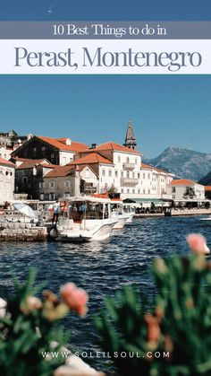 boats in the water near buildings and mountains with text overlay that reads 10 best things to do in perast, montengro