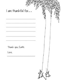 a thank card with a drawing of a palm tree and the words, i am grateful for